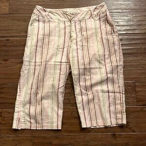 Patagonia Pink and Cream Striped Bermuda Shorts